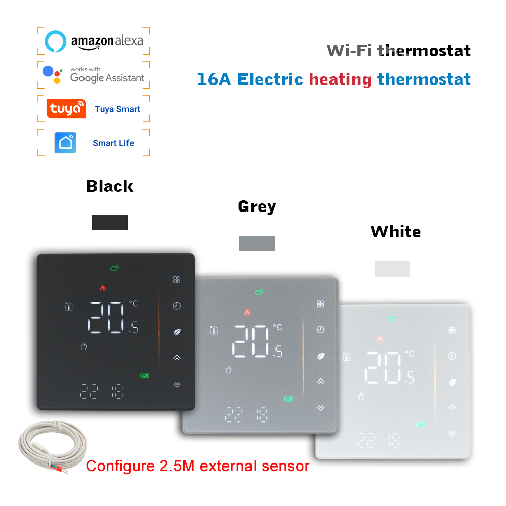 Tuya スマートライフ Wifi サーモスタット電気暖房暖かい床ホーム温度コントローラーは Alexa Google ホーム 16A 24V で動作します