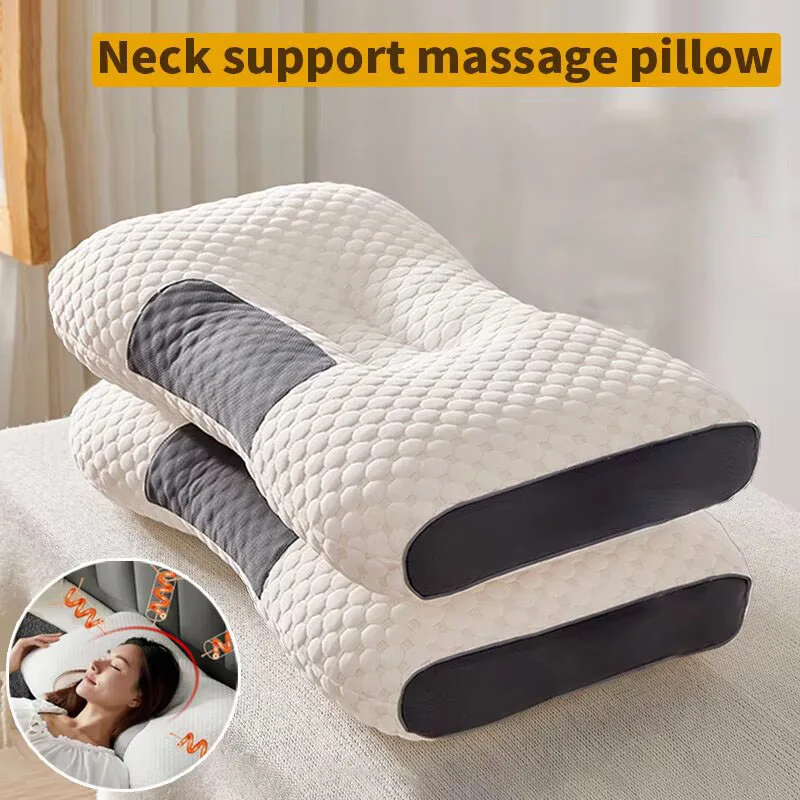 New Soybean Fiber Cervical Orthopedic Neck Pillow - Massage SPA Pillow for Household Sleep & Neck Protection