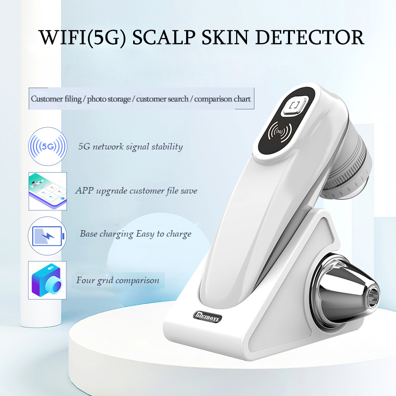 WIFI 頭皮/皮膚/毛包検出テスト分析拡大鏡 UV スキンアナライザープロフェッショナル 50X/200X 顔の皮膚検出器