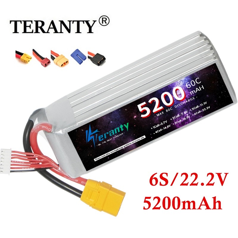 TERANTY 6S 5200mAh リポバッテリー 22.2V 60C ソフトケース EC5 XT60 T XT90 プラグ付きタンク RC カートレインバギーボート RC モデル部品
