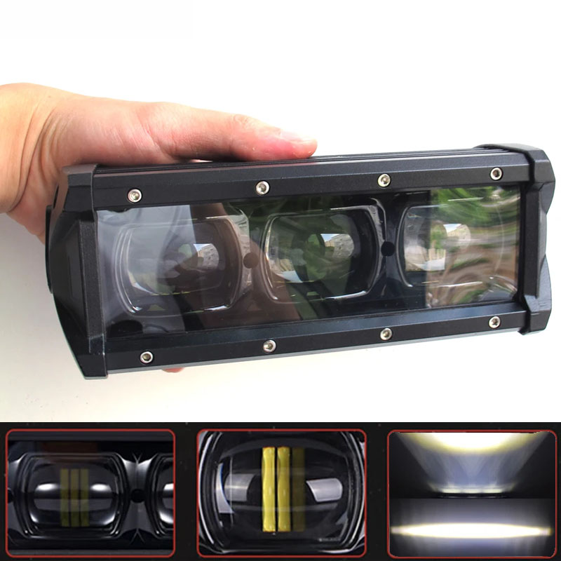 8 ''14'' 20 インチ 6D レンズスリム LED ライトバー 4X4 オフロードトラック運転作業ライトアンバー DRL フォグランプジープ車 SUV ATV 12 V 24 V
