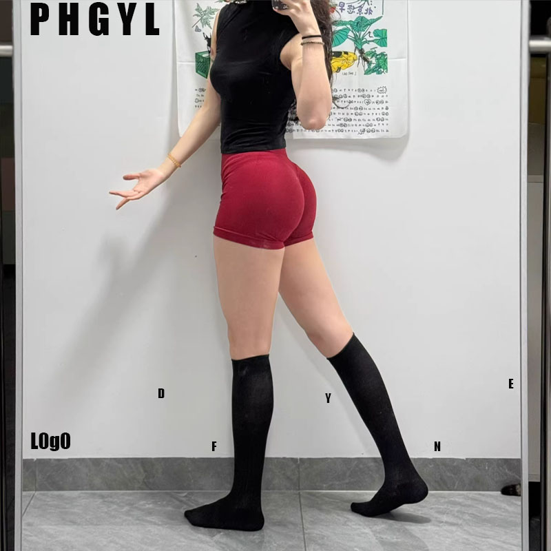 DF  L0G0 Women Impact High Waist Hip Lifting Fitness Shorts Yoga Running Sports Workout Sportswear