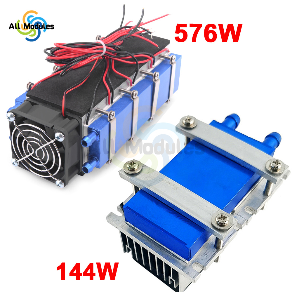 144/576 ワット DC12V 熱電ペルチェ冷凍クーラーデュアルコア半導体エアコン冷却システム DIY キット