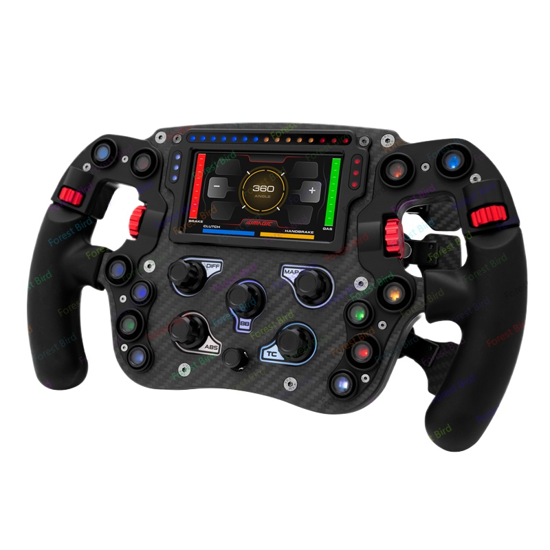 PC Formula Steering Wheel Racing Simulator Steering Wheel Carbon Fiber Steering Wheel with 4.3" Display For Simagic FX PRO