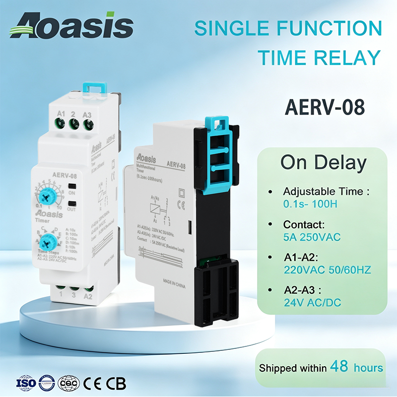 Aoasis AERV-08 0.1s- 100 時間オンディレイ多機能タイムリレー電子調整可能