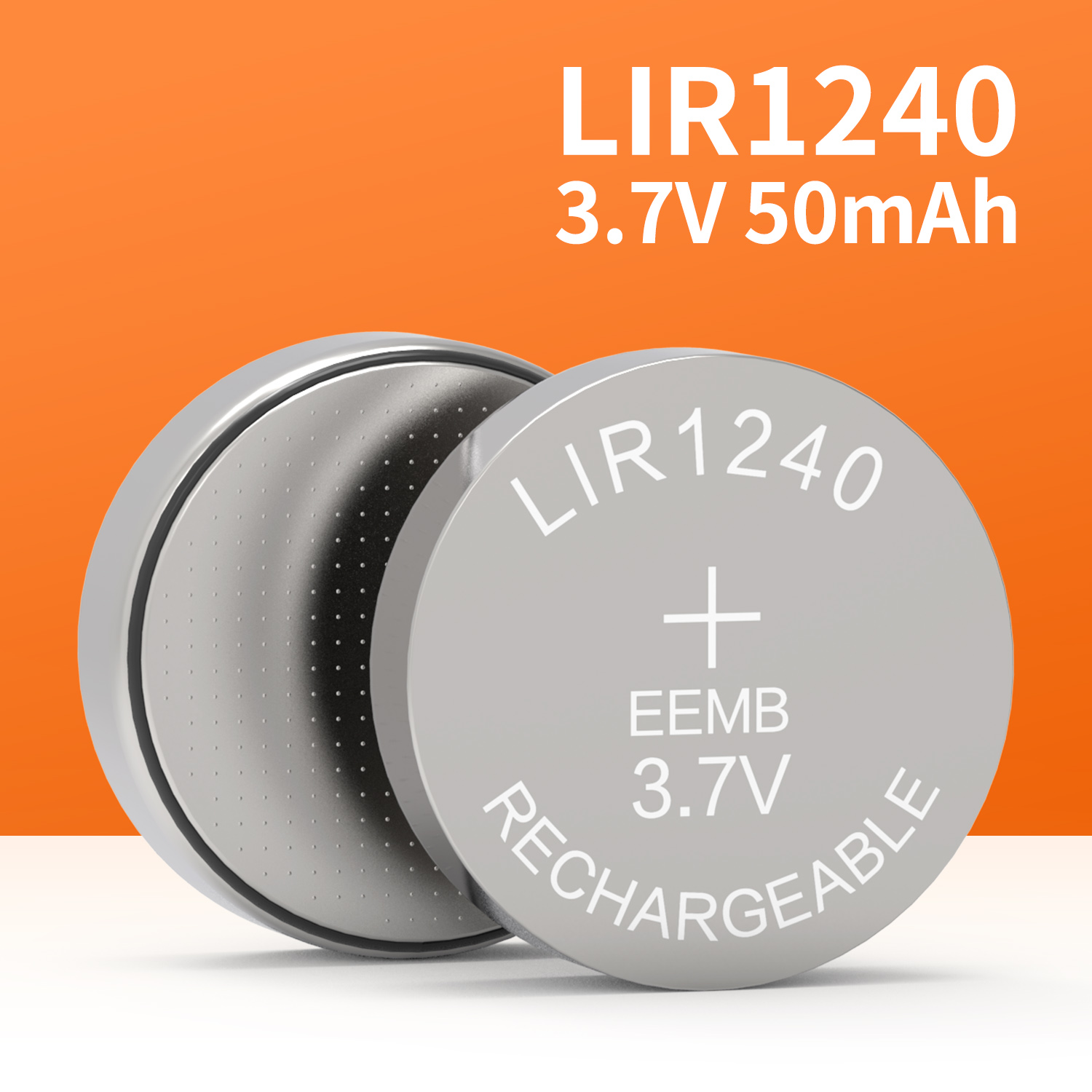 EEMB 2/10 個 Lir1240 充電式リチウムボタン電池 3.7V 50mAh ワイヤレス Bluetooth イヤホン補聴器コイン電池
