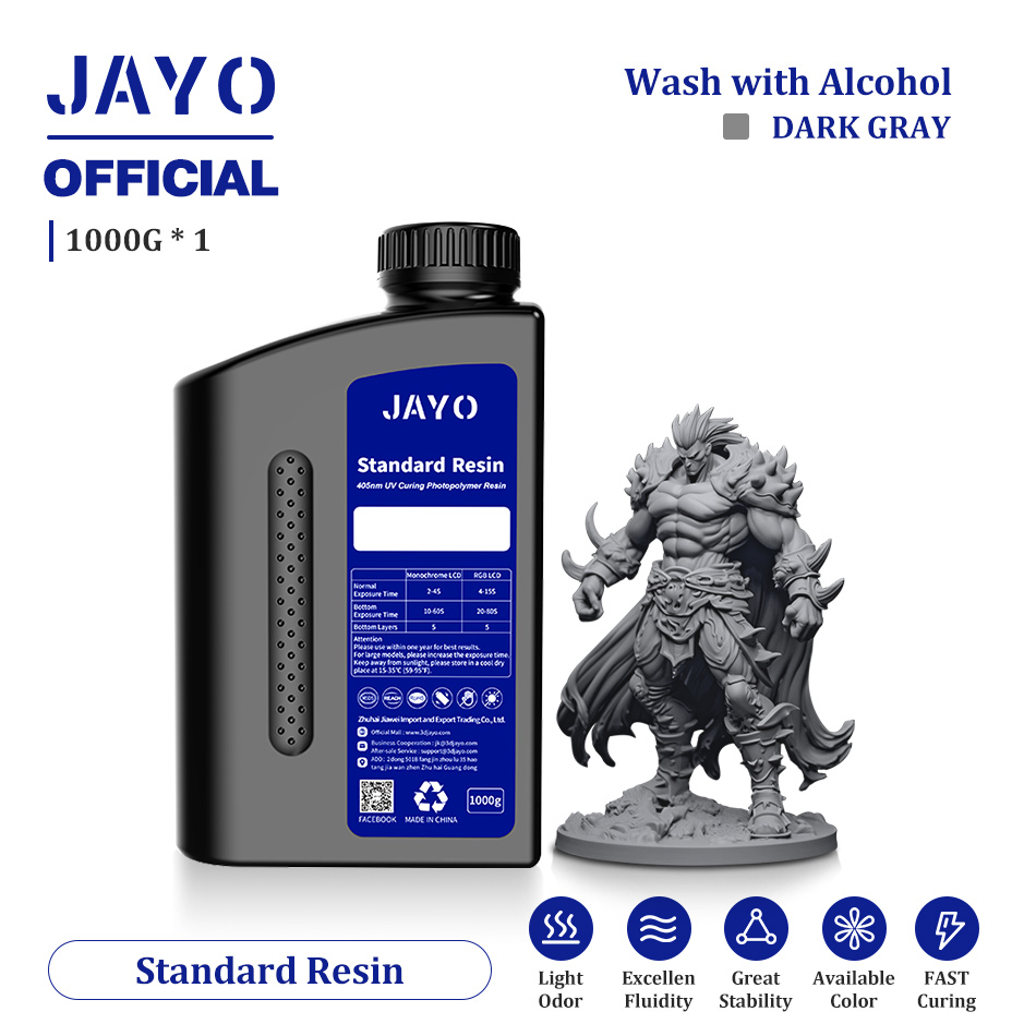 JAYO/SUNLU 3D プリンタ低収縮樹脂 1KG 405nm UV 硬化標準フォトポリマー樹脂 2K 4K 6K 8K LCD 3D プリンタ用