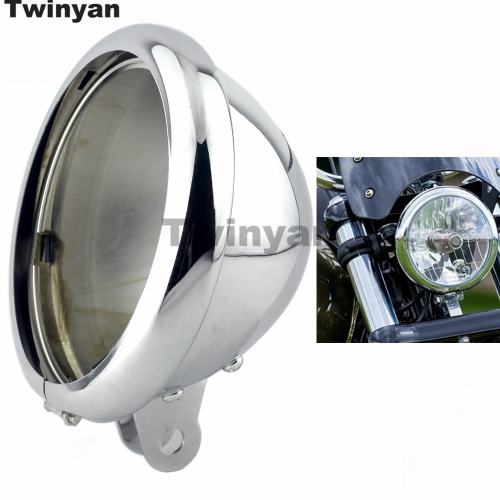 5 3/4 "ラウンドオートバイアクセサリー 5.75 インチ LED ヘッドライトハウジングバケットハーレースポーツスター FXWG チョッパー 5.75 "ヘッドランプカバー