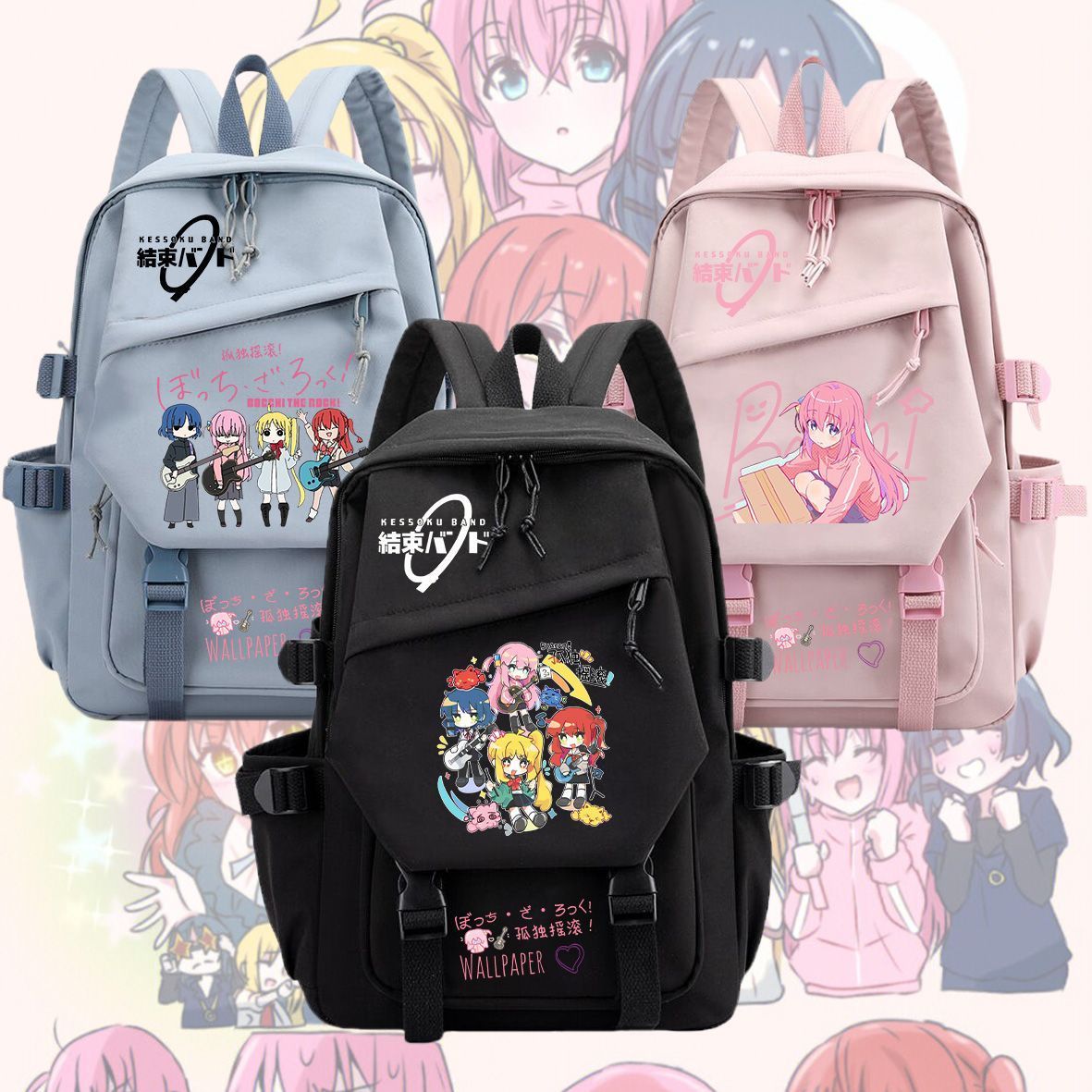 New BOCCHI THE ROCK Backpack Cartoon Fashion Student School Bag Gotoh Hitori Yamada Ryo Ijichi Nijika Kita Ikuyo Anime Backpacks