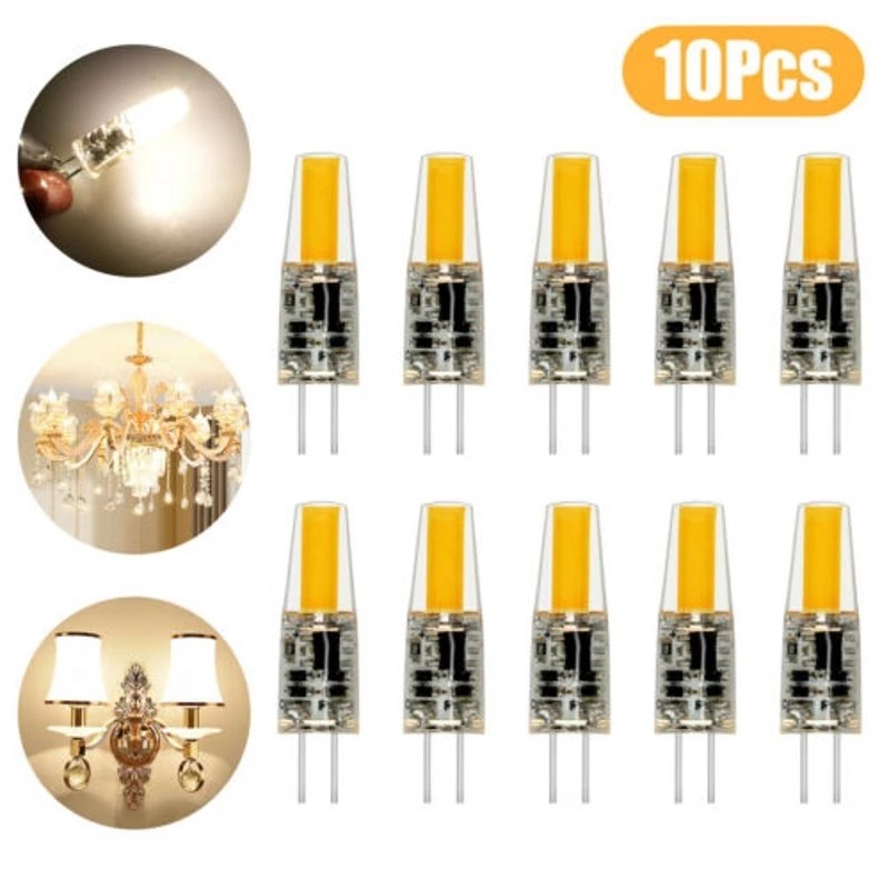 10 個調光可能な G4 COB LED 電球 12V 220V 110V ボルト 6 ワットランプ交換 40 ワット白熱ハロゲンシャンデリア照明装飾