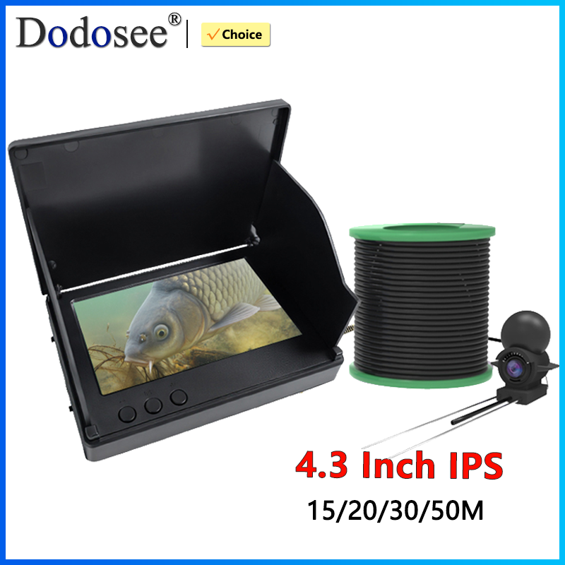 Dodosee ハンドヘルド 1080P 4.3 ''LCD 魚群探知機ポータブル魚深探知機水中 220 ° 釣りカメラナイトビジョン付き