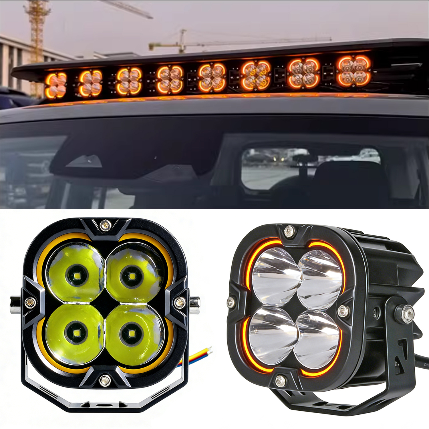 3 インチ Led ワークライトポッド黄色 DRL スポットフォグランプ 4 × 4 オフロードオートバイトラック ATV ボート 12 v 24 v