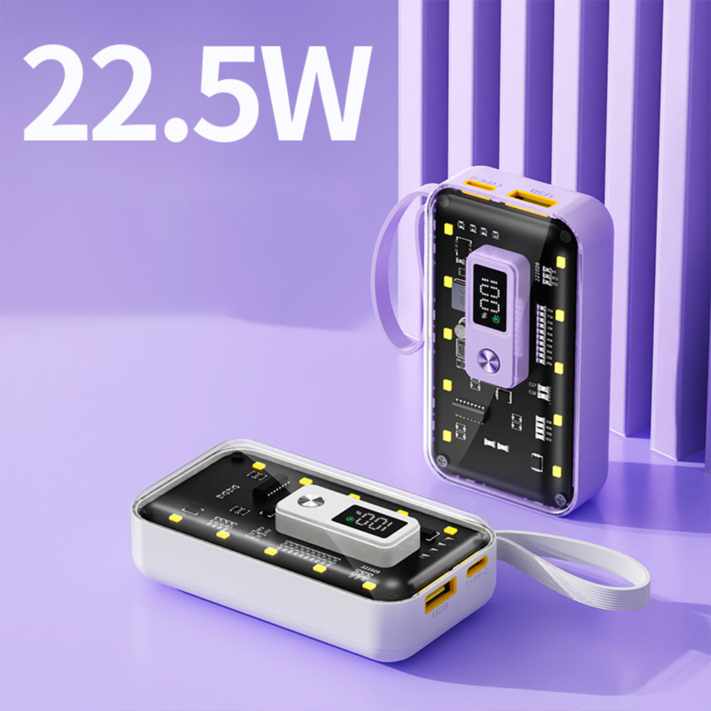 DIY キットポータブル電源銀行透明ケース USB 急速充電技術 22.5 ワット DIY 電源銀行キット電源銀行アセンブリ愛好家