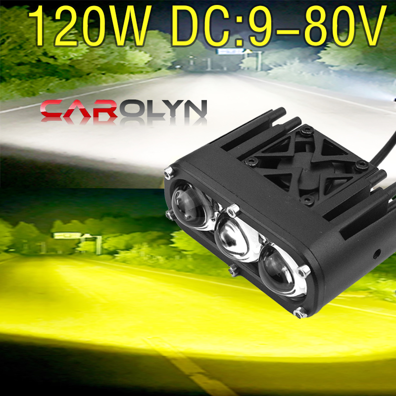 CAROLYN 3 目 LED 黄白 2 色スポットライトハイパワースポットライト車バイクに最適