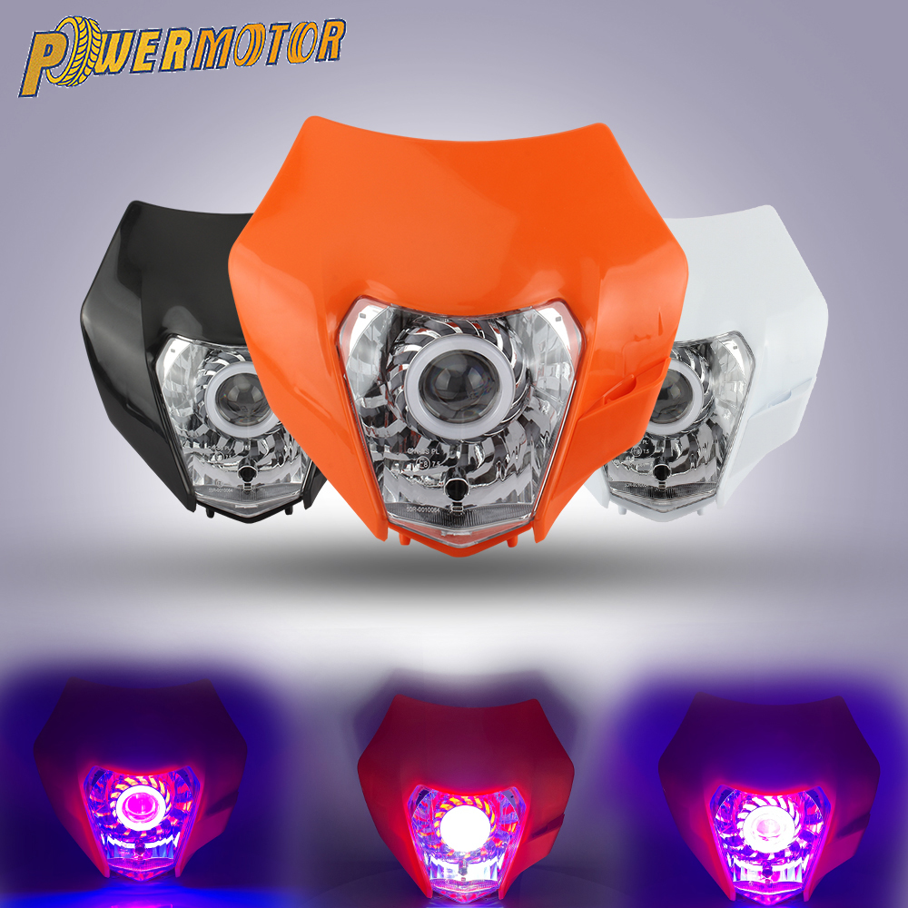 KTM エンジェルアイズヘッドライト Led ヘッドランプオートバイアクセサリー 2008-2016 EXC XC SX EXCW SXW 125-500 モトクロスヘッドライト