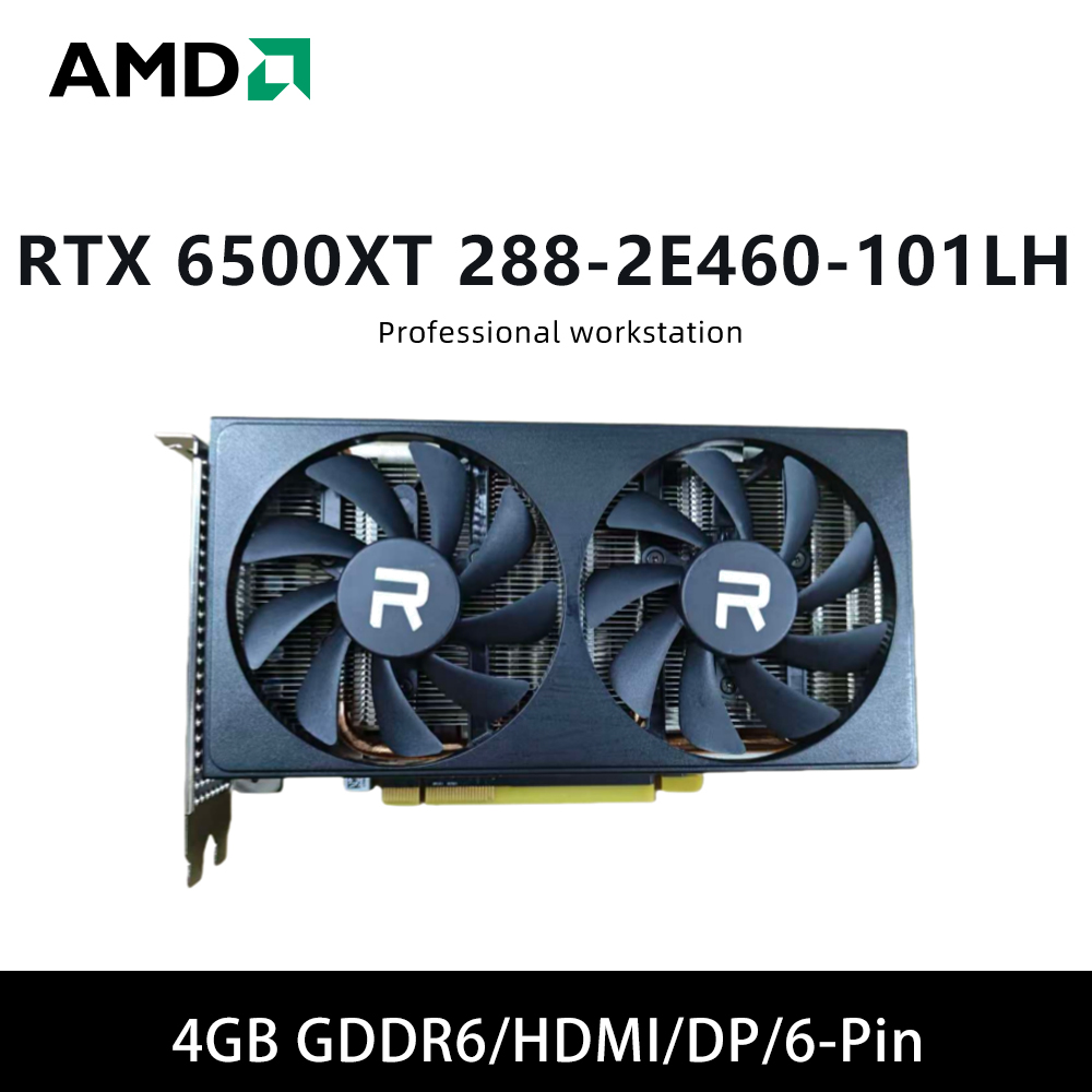 RTX 6500XT 4GB GPU 288-2E460-101LH グラフィックカード 4GB GDDR6 64ビット 6ピン PCI-E 4.0 インターフェース HDMI DP デスクトップコンピュータ PC