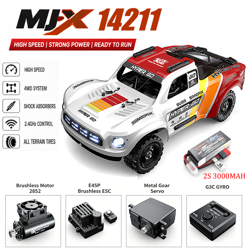 MJX 14211 リモートコントロールトラック 1/14 RC ラリーカー 4WD オフロード高速レーシング車両 RTR