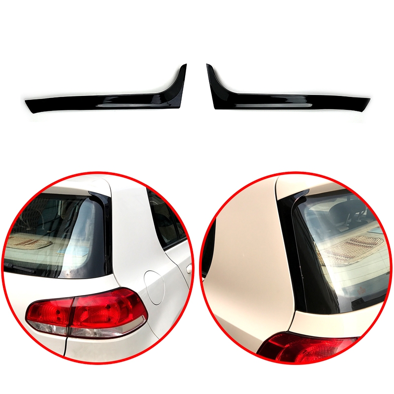 高品質 ABS VW ゴルフ 6 MK6 GTI GTR GTD R R20 2008-2013 リアウィンドウサイドトランクスポイラーカナードスプリッター光沢のある黒