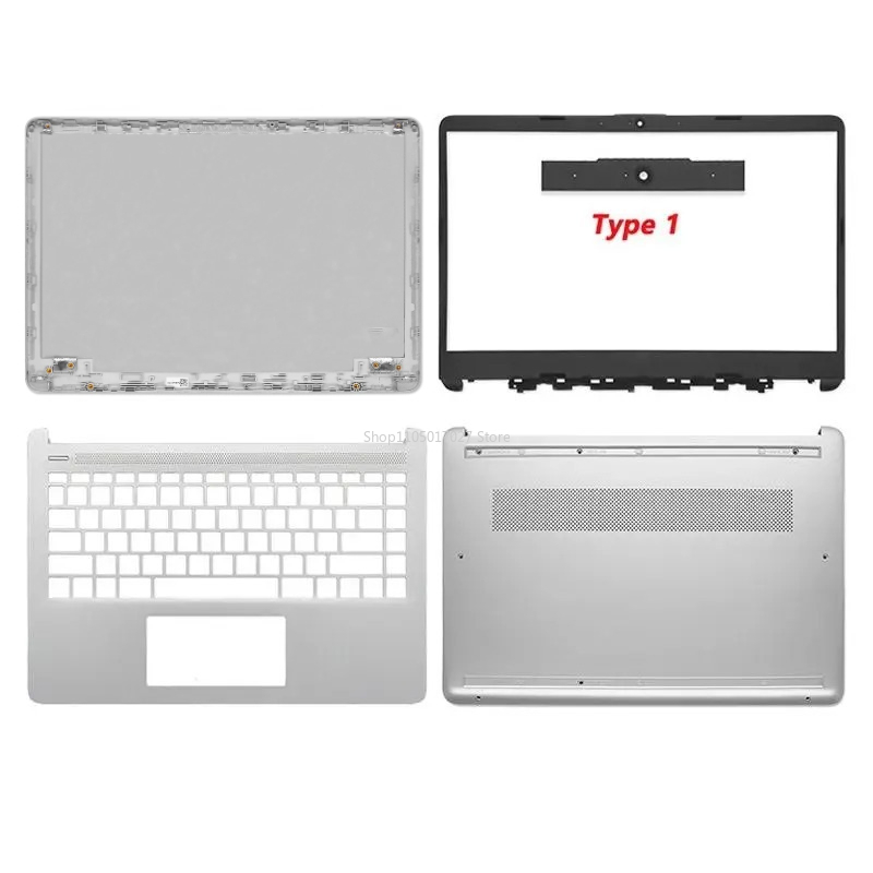 NEW Laptop Case for HP 14-DQ 14S-DR 14S-FR 14S-FQ TPN-Q221 TPN-Q242 LCD Back Cover Front Bezel Hinges Bottom Case Top Lid Silver