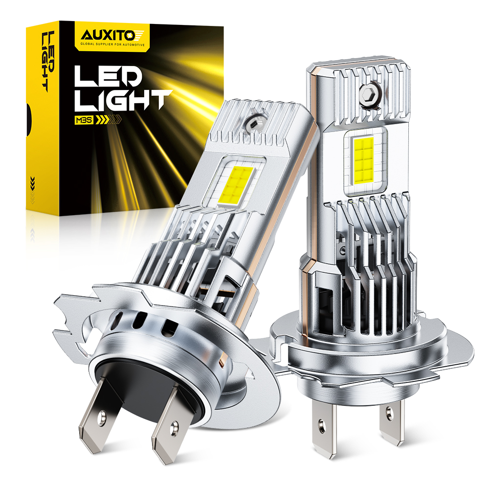 AUXITO 2 個 30000LM H7 LED ヘッドライト電球 CANBUS 6500K ホワイト 車用 LED ランプ ファン付き 超高輝度ハイパワーライト 70 ワット