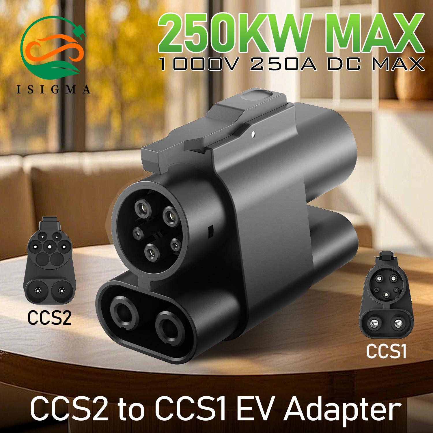 ISIGMA EV 充電アダプター公共 CCS2 充電ステーションからの電気自動車用急速充電 CCS2 から CCS1 AC/DC コンバーター