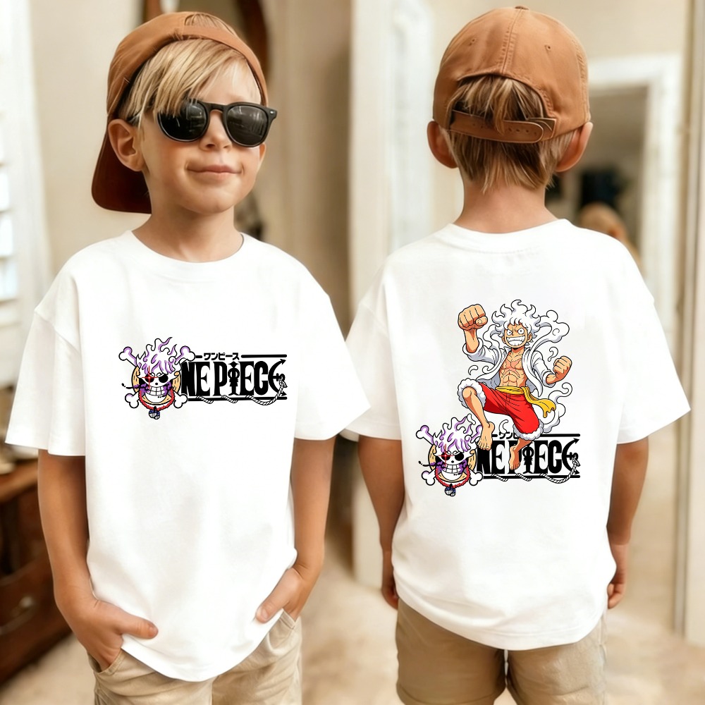 ワンピース少年少女半袖トップス夏のキッズ Tシャツアニメルフィゾロナミチョッパーかわいい服漫画 Tシャツ誕生日プレゼント