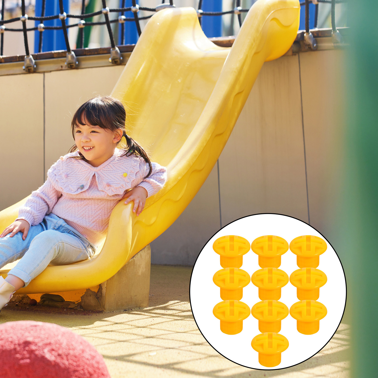 10 個子供用スライドネジキャップ高強度プラスチックスライド固定カバー遊具アクセサリー滑らかな表面 UV
