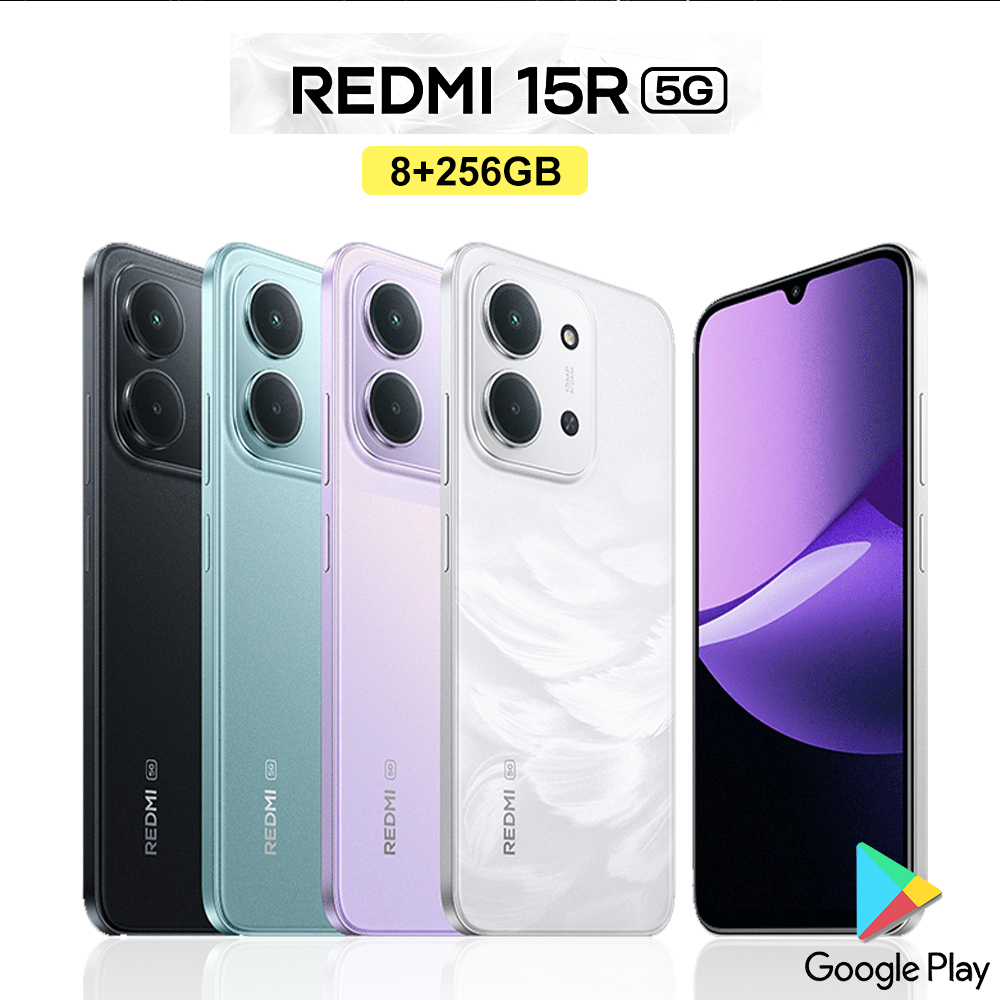 XIAOMI/REDMI 15R オリジナルスマート薄型 5G 携帯電話 8GB 256GBn メモリ/6000mAh ロングスタンバイ IP64 防水および防塵