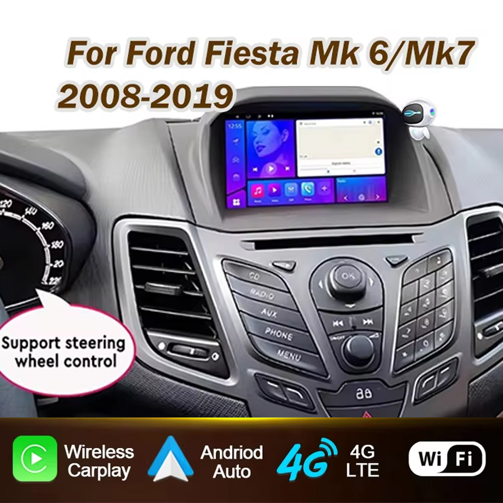 カーラジオフォードフィエスタ MK6 MK7 2009-2017 Carplay Android 自動プレーヤー画面マルチメディア 2din ビデオ 4 グラム WIFI ナビゲーションステレオ