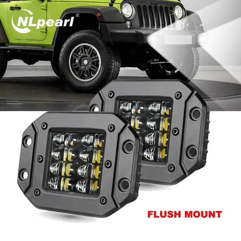 2x 5インチ フラッシュマウント LED ワークライトバー オフロード 12V 24V 40W スポットビーム LED ポッド ライトバー 車 トラック ATV ジープ ヘッドライト用