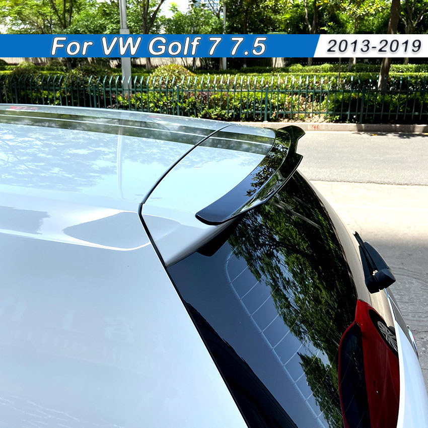 フォルクスワーゲンゴルフ 7 7.5 MK 7 7.5 GTI R GTD R-line 2013-2019 ハッチバックリアトランクリップリアルーフスポイラーウイングボディキットブラック ABS