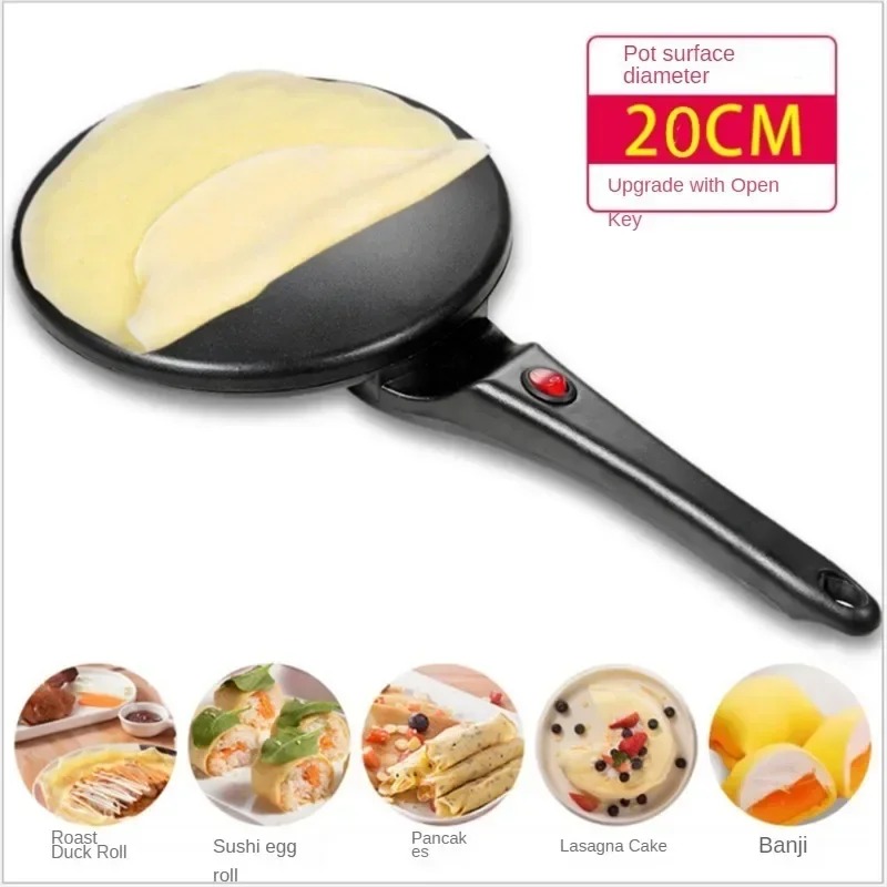 電気クレープメーカーケーキメーカーマシン朝食ピザベーカーパンケーキベーキングパンノンスティックパン中華春巻き調理パン