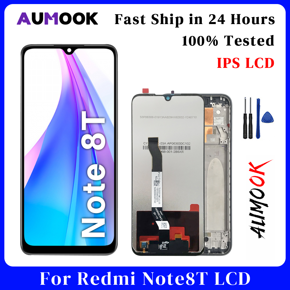 Note8T IPS LCD for Redmi Note 8T LCD ディスプレイタッチスクリーンデジタイザアセンブリ Pantalla Redmi Note 8T フレーム付き LCD ディスプレイ