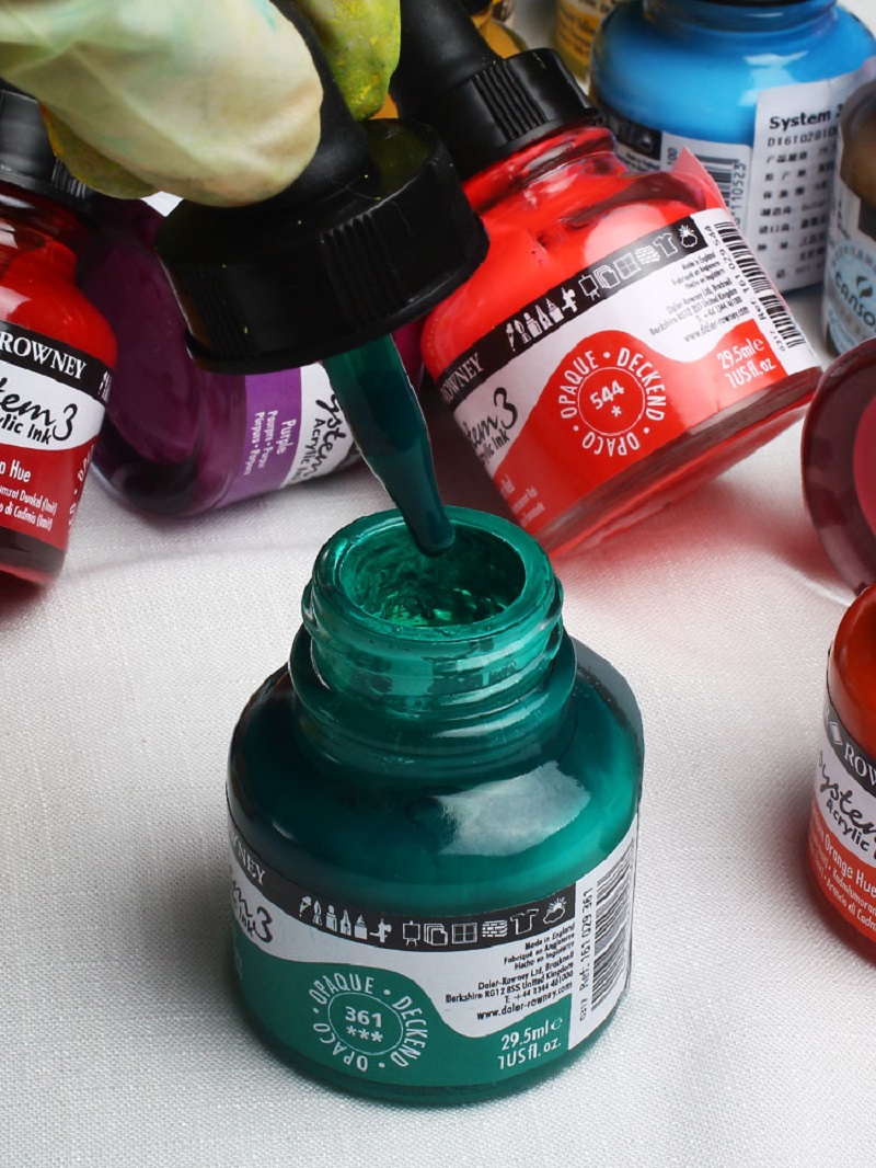 英国 DALER ROWNEY System3 FW 輸入アクリルインクテキスタイルファイバーアクリルペイント、金属、プラスチック、壁、セラミック用