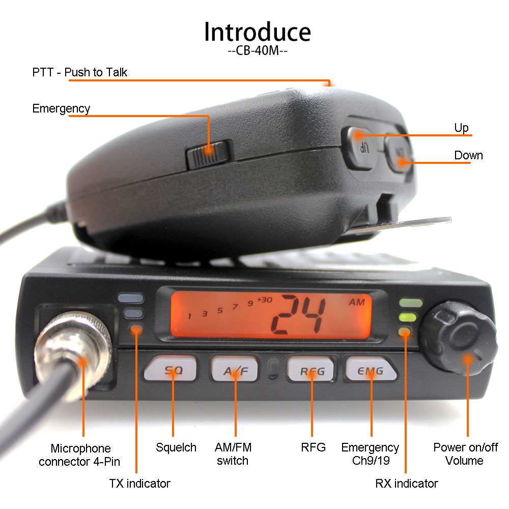 Mini Mobie CB-40M ラジオ 25.615-30.105MHz 10M アマチュア 8W AM/FM シチズン バンド スマート トランシーバー アマチュア コンパクト AM/FM