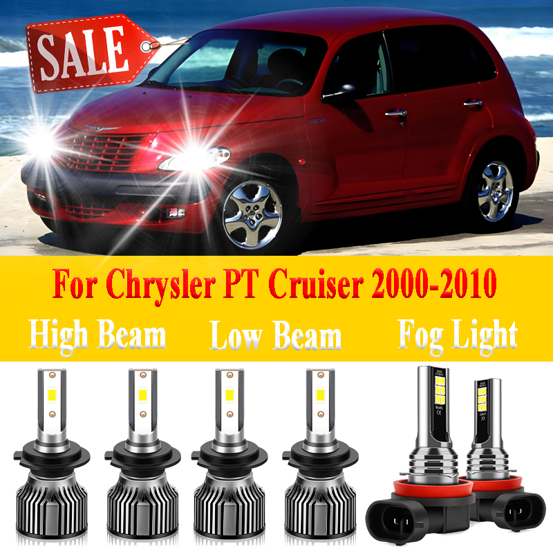 Canバス車のLEDヘッドライト45000LMターボオートランプ6000Kフォグライト12V用クライスラーPTクルーザー2000-2005 2006 2007 2008 2009 2010