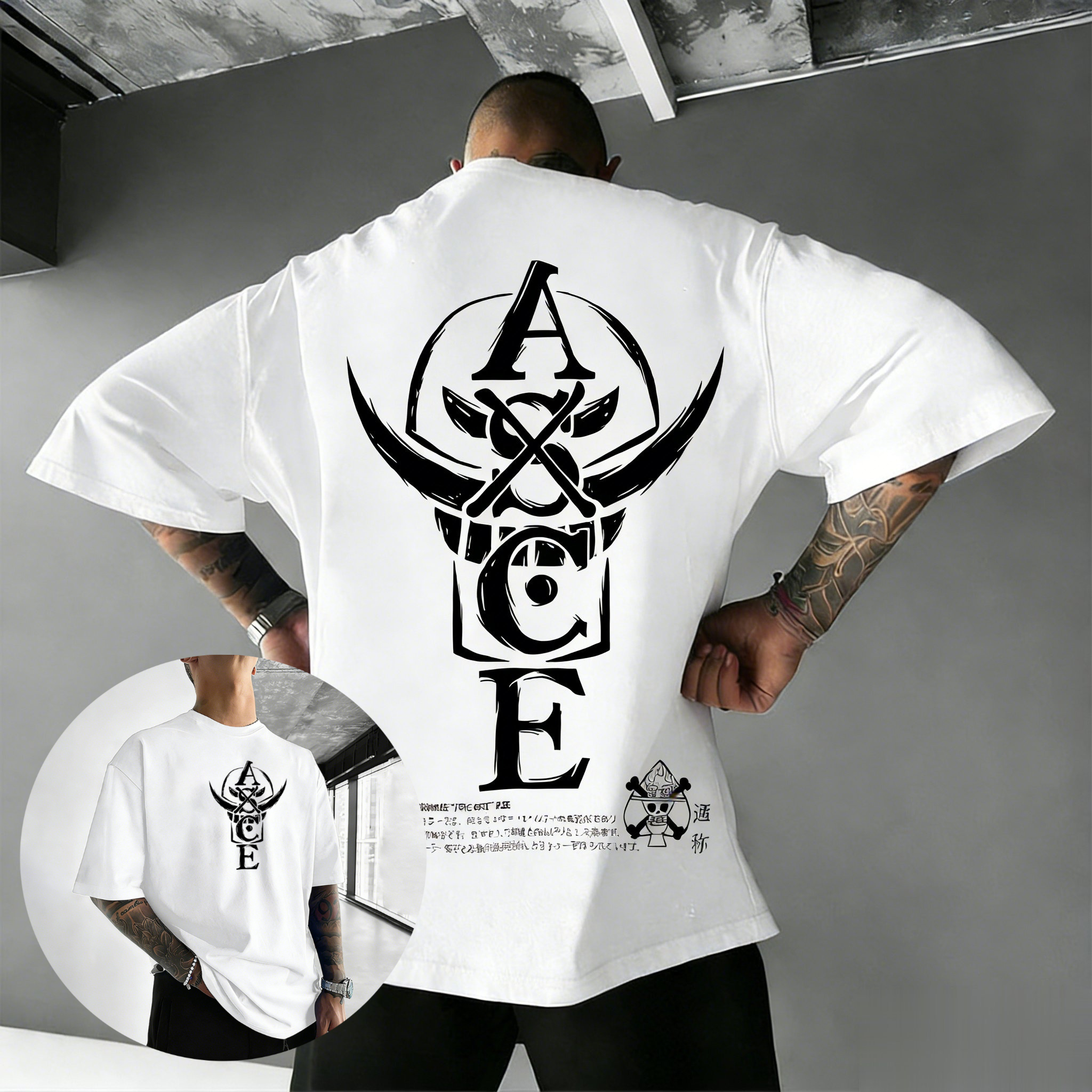 ワンピース 2026 新しいホット夏ワンピースポートガス D. エース ASCE Tシャツヴィンテージスカルプリントストリート男性女性ティーンアニメファン