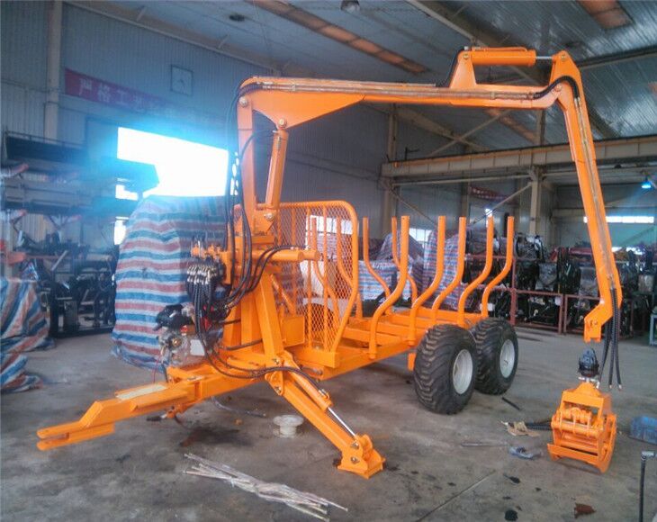 Customized Forest Log Trailer With Crane For Tractor