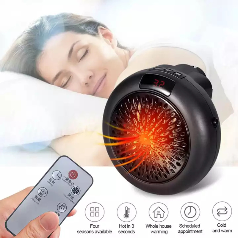 900 ワットミニプラグイン電気スペースルームヒーター調節可能なサーモスタットパーソナルヒーター Led ディスプレイ付きオフィス寮の部屋