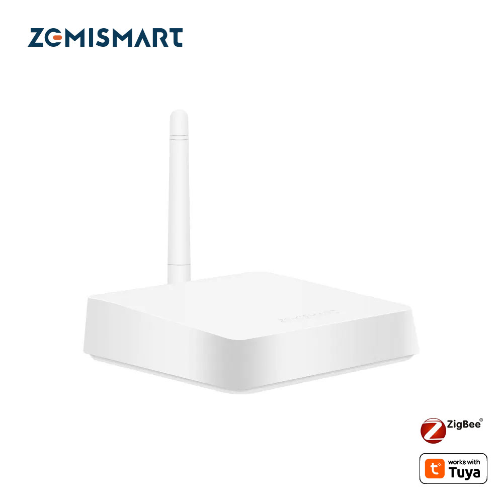 Zemismart Zigbee ゲートウェイ アンテナ付き スマート ブリッジ ハブ ネットワーク ケーブル ソケット付き 有線接続 Tuya アプリで動作