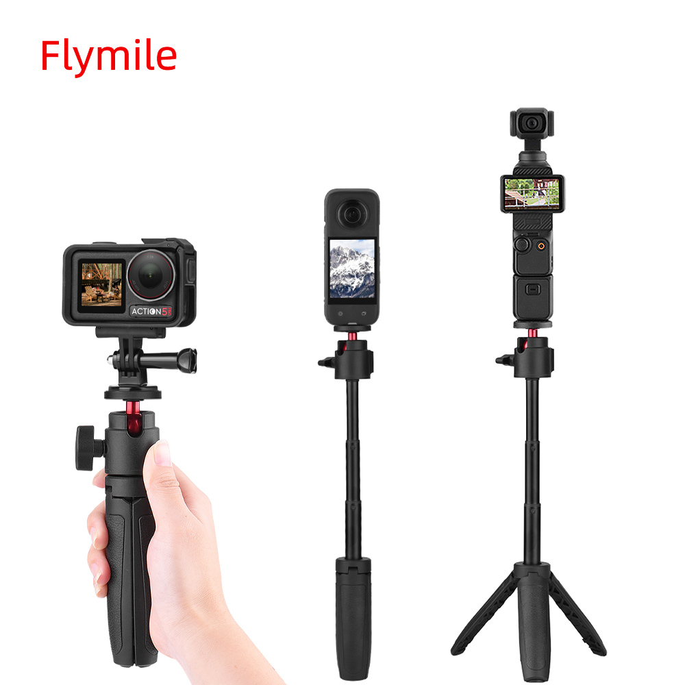 Selfie スティック三脚 DJI Osmo Pocket 3 拡張ブラケットマウント GoPro Hero 13 12 11 10 9/Insta360 X4 アクセサリーと互換性あり