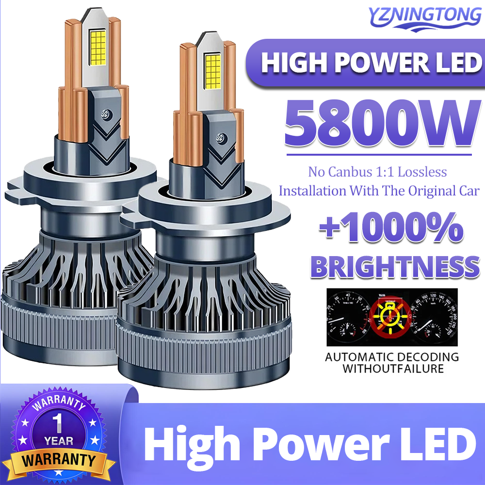 H7 Led 車のヘッドライト電球 Canbus 5800 ワット自動車 H4 Led ヘッドランプ H8 H1 H11 Led フォグランプ 9005 HB3 9006 HB4 9012 HIR2 12V 24V