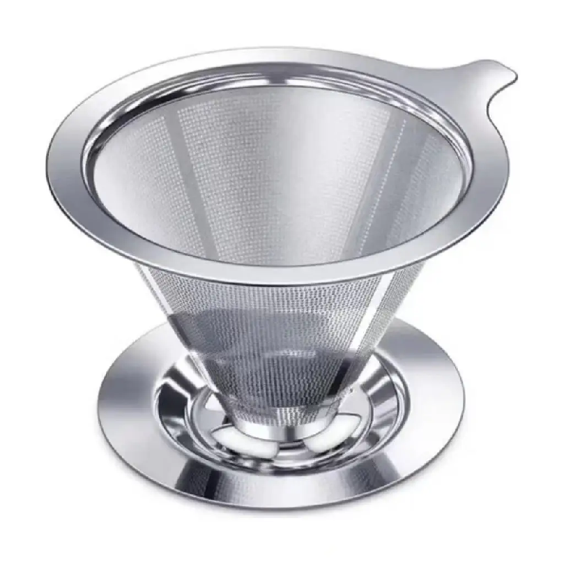 大型再利用可能な 103 Inox コーヒーフィルターストレーナー、食品グレードのステンレス鋼コーヒーメッシュフィルター、使い捨てペーパーフリーコーヒー
