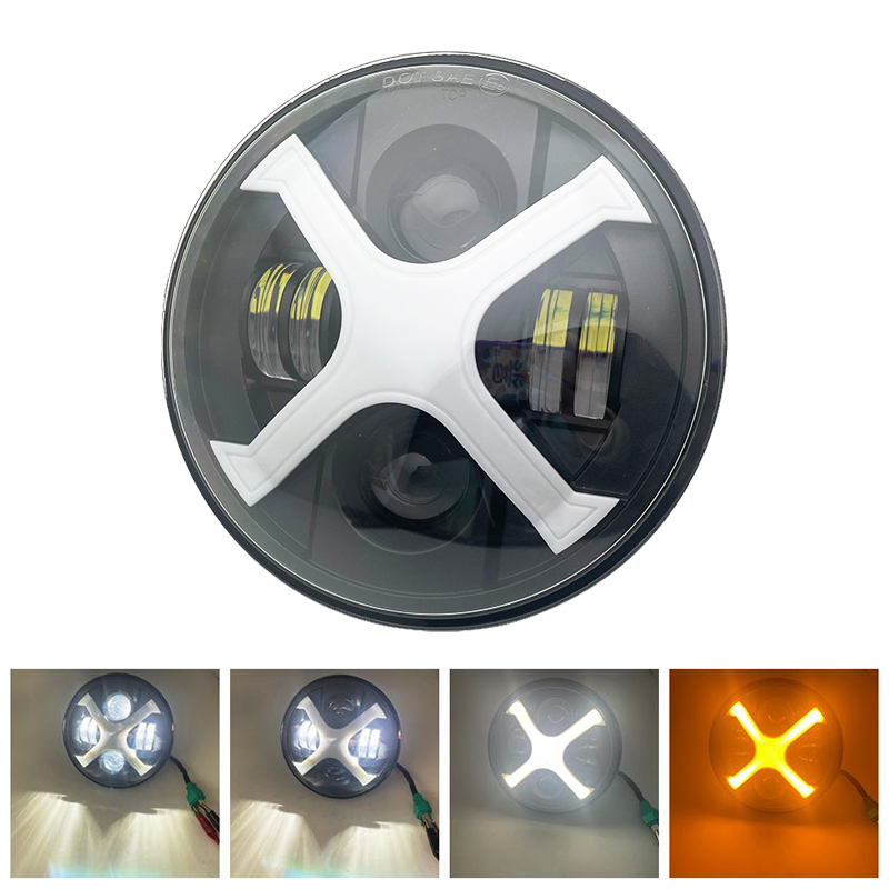 50 ワット高輝度ラウンド LED ヘッドランプ 2021 新しい 7 インチ 17.5 センチメートルヘッドライト DRL 付き H-arley BMW Nine T 2014-2018