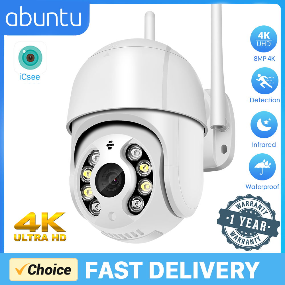 8MP 4K HD Wifi カメラ自動追跡 PTZ IP カメラ 2 ウェイオーディオ屋外 Ai 人間検出ビデオ監視カメラ ICSEE アプリ