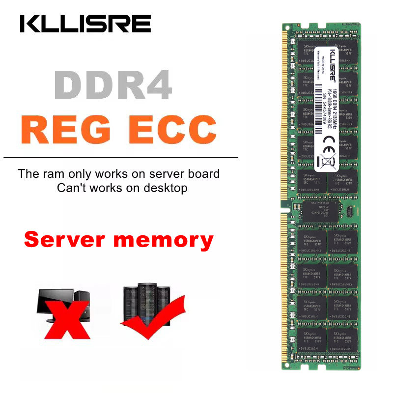 Kllisreサーバーメモリ DDR4 16GB 2400 2133MHz ECCメモリ REG ECC DDR4 16G RAM