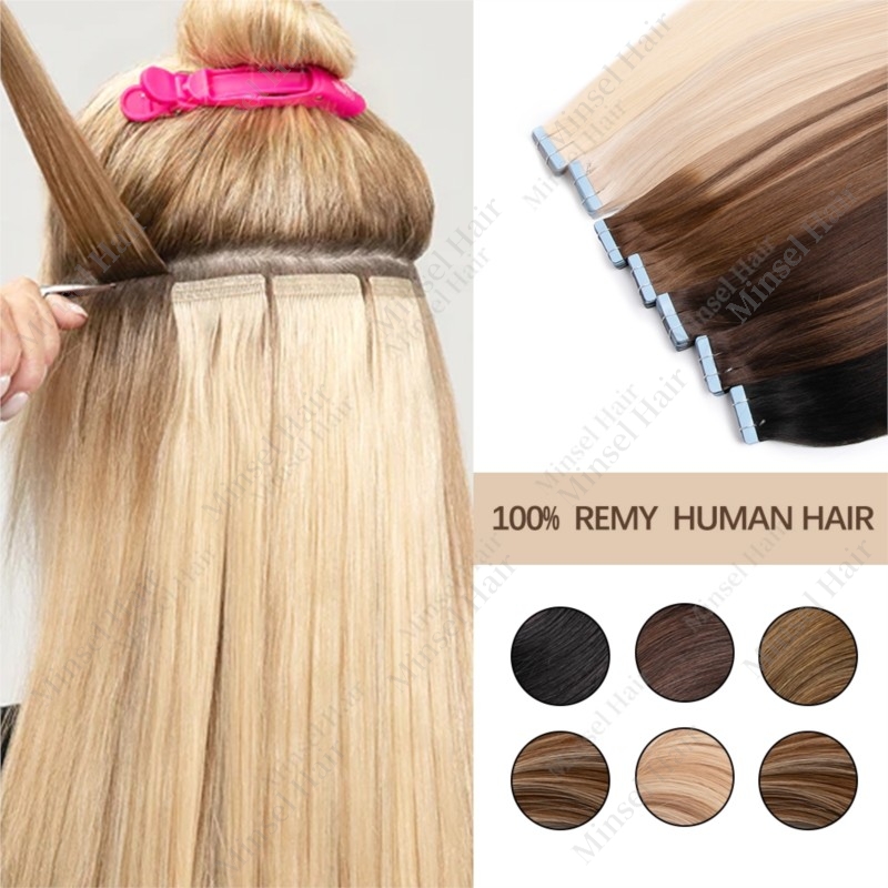Blonde Highlight P18-60 Remy Tape In Hair Extensions European Hair 20-60pcs Premium Salon Quality Tape On Hair 20pcs/pack