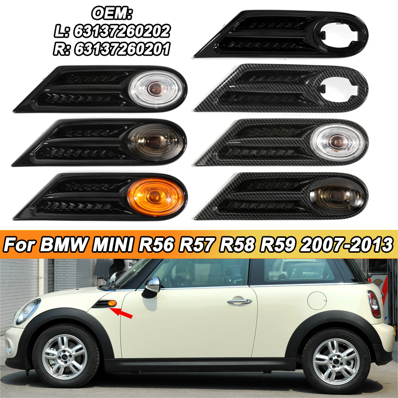 2 ピース/セット車のサイドフェンダーメーカーインジケータ LED 信号灯 BMW ミニクーパー R56 R57 R58 R59 2007-2013 63137260202 63137260201