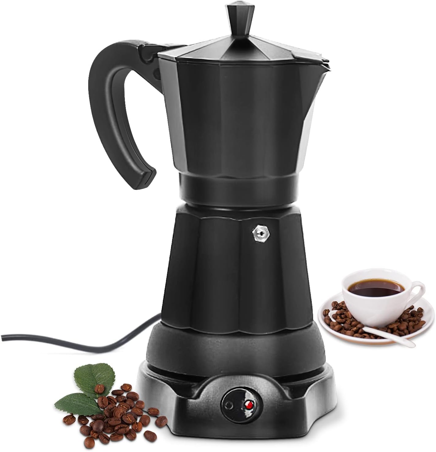 コーヒーポット電気モカポット 6 カップ、エスプレッソコーヒーメーカー Cafeteras Electricas イタリアコーヒーメーカーエスプレッソメーカーポータブル