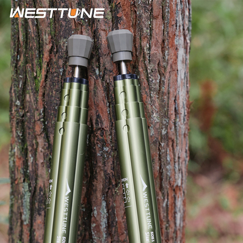 WESTTUNE 2 個屋外キャノピーポールアルミ合金伸縮テントサポート折りたたみ式ビーチシェルターオーニングポールキャンプ釣り用